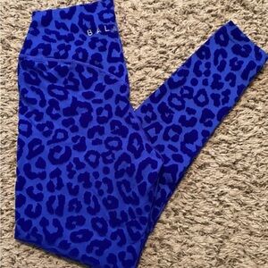 Blue cheetah print vitality leggings